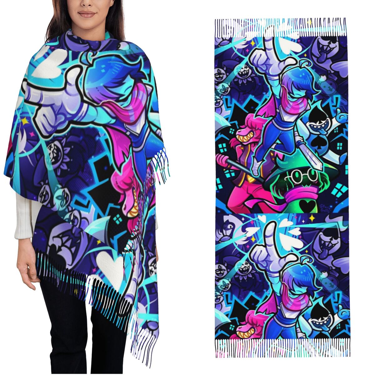 Pashmina Wrap Large - Selendang Deltarunes Syal Panjang Besar Musim