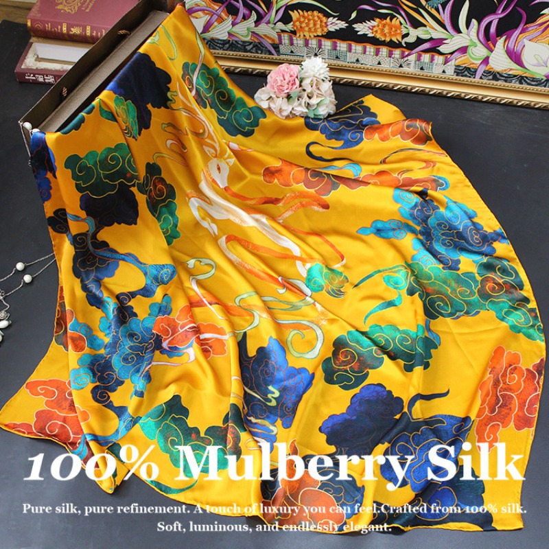 Pashmina Wrap Large - Selendang Sutra Asli Mewah Baru 110x110cm