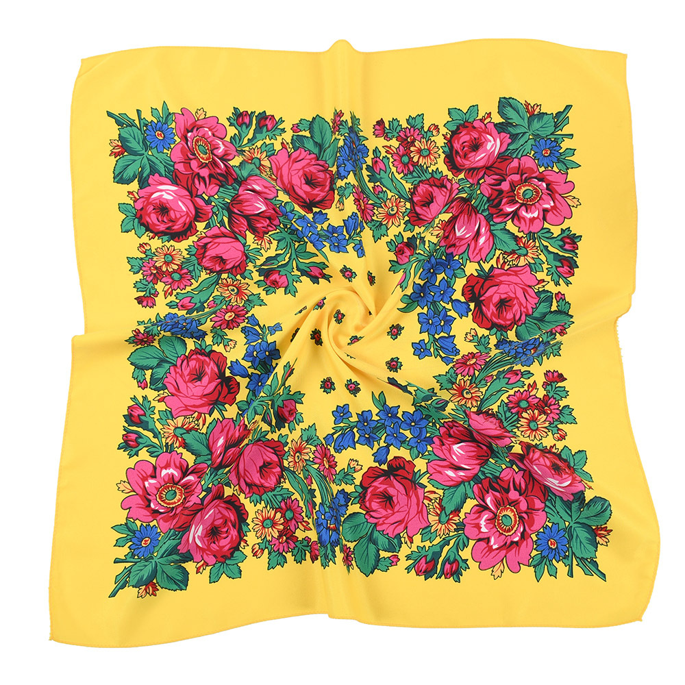 Bandana Cotton - 70*70cm gaya Rusia syal persegi wanita