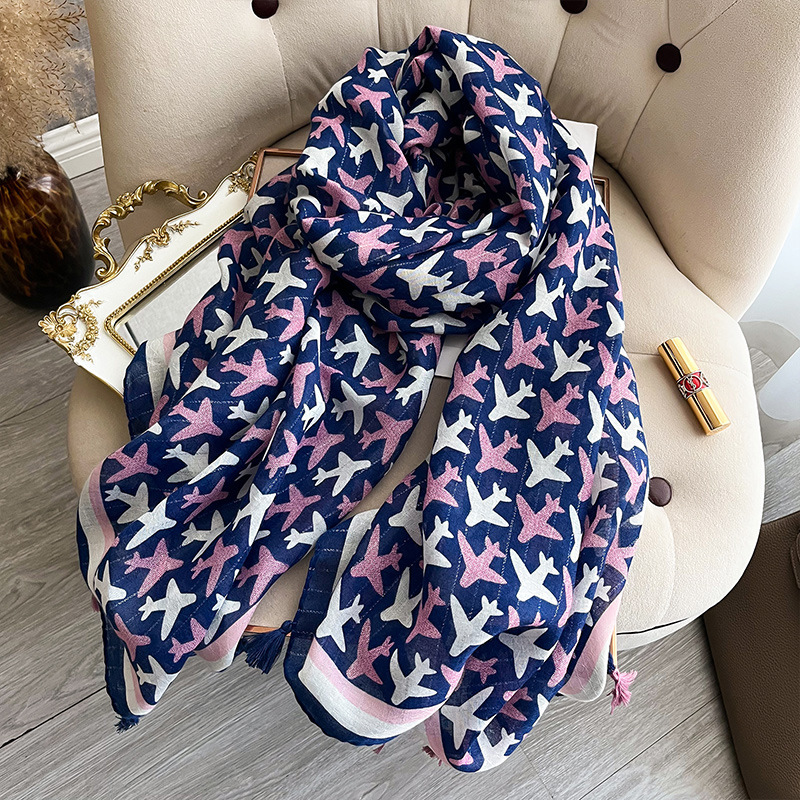 Pashmina Wrap Large - Syal merek mewah selendang katun wanita