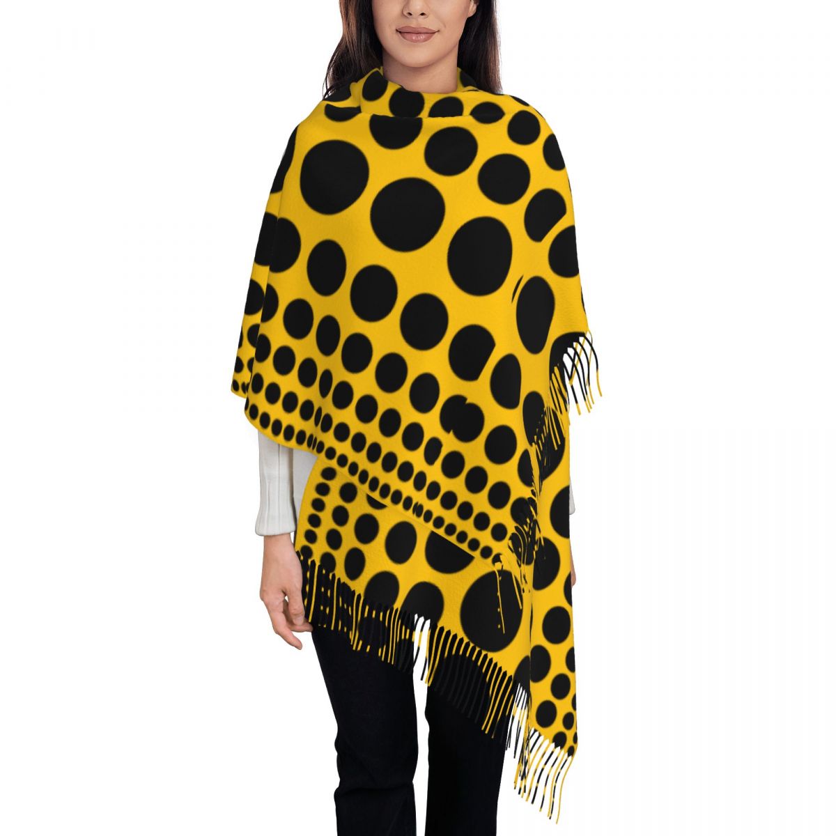 Infinity Scarf Knit - Syal Polka Dot tak terbatas untuk