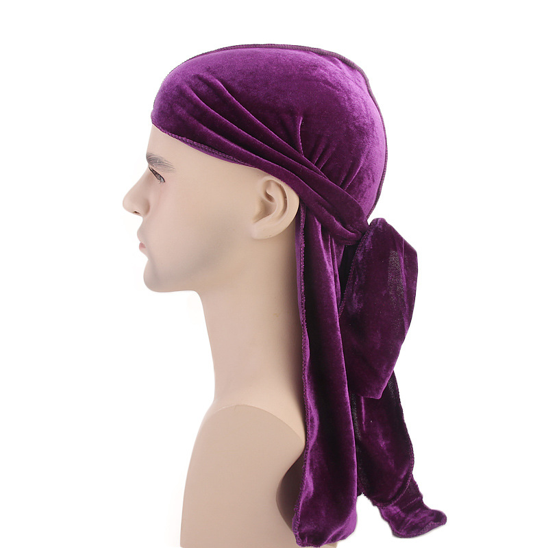 Bandana Doo Rag - Baru Mewah Pria Beludru Durags Bandana