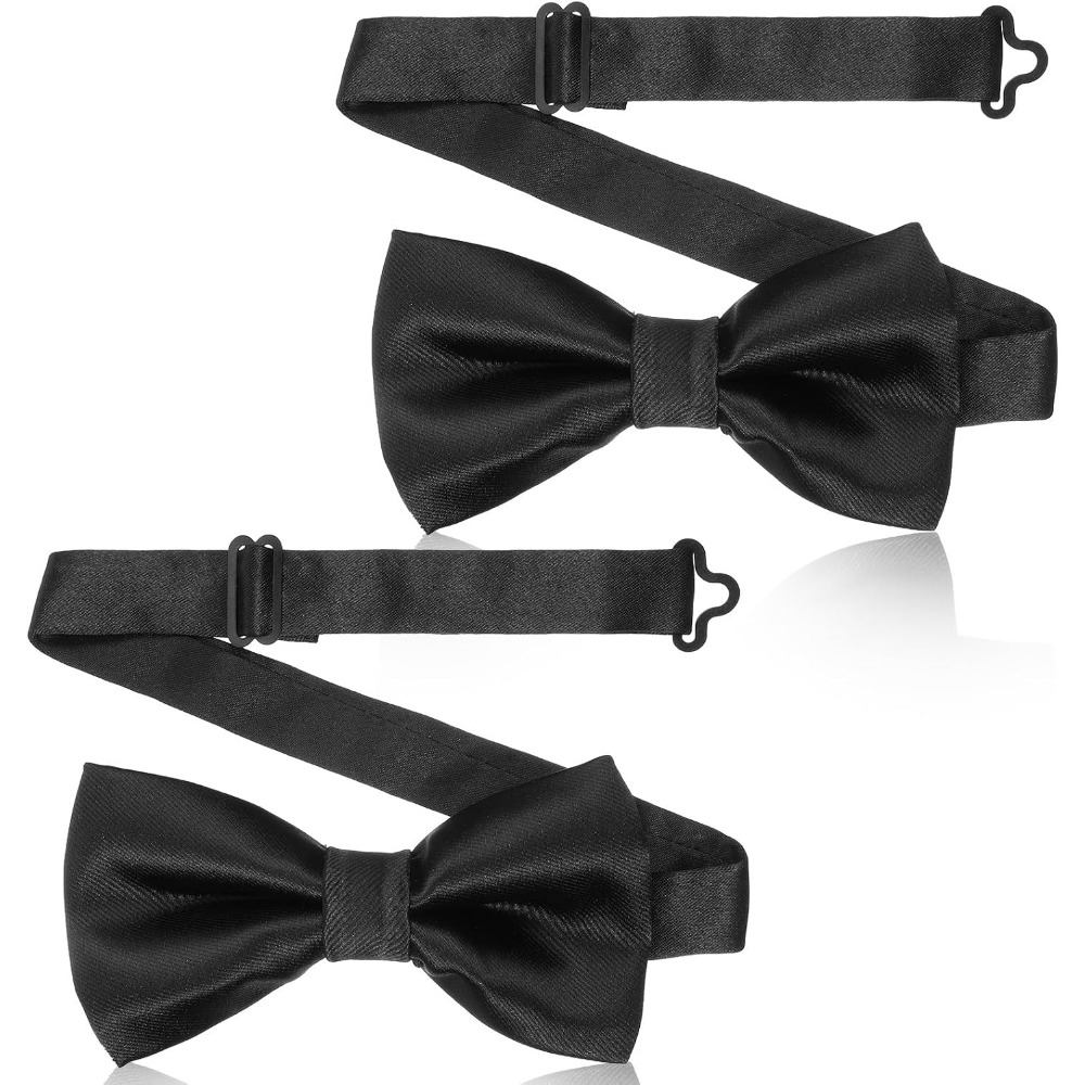 Bow Tie Pre Tied - 2 Buah Dasi Kupu-Kupu Hitam, Dasi