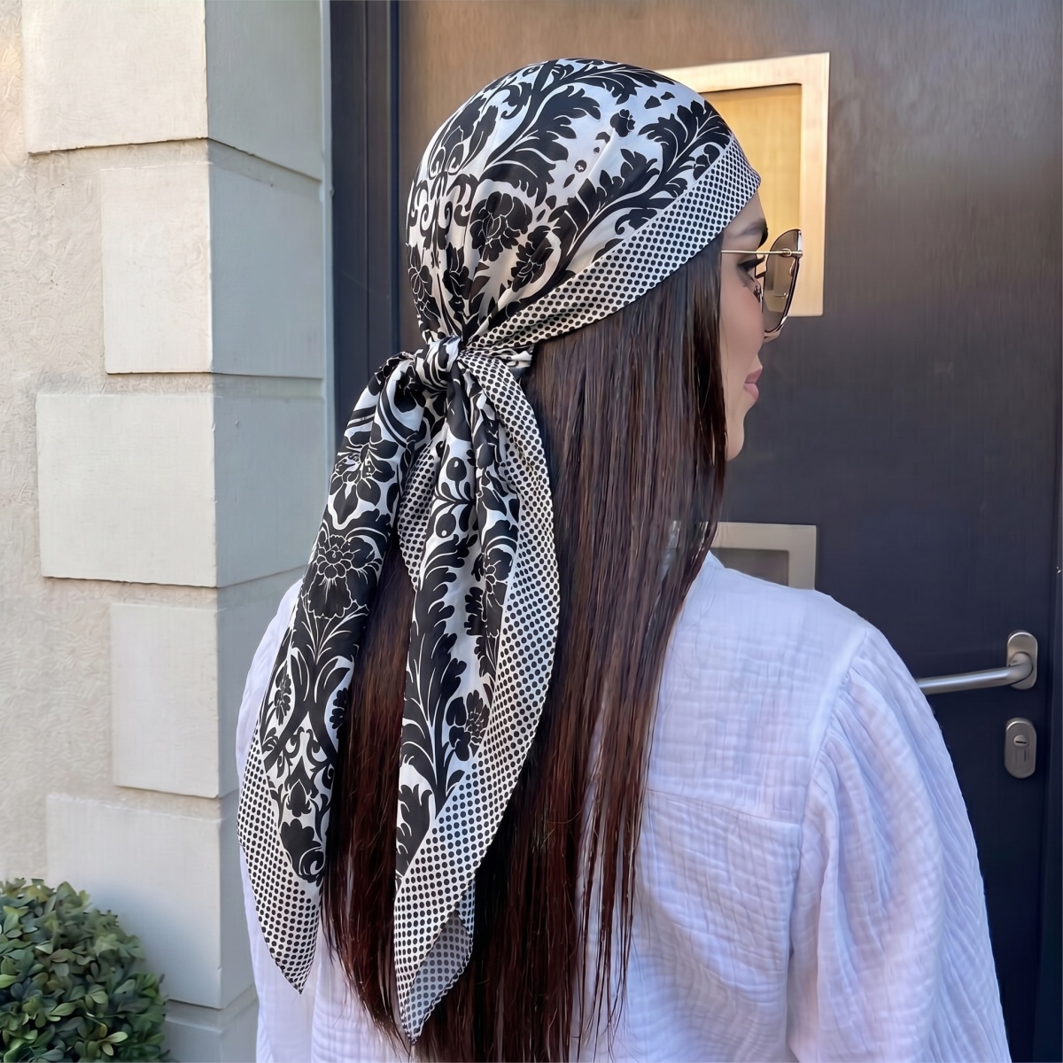 Pashmina Wrap Large - Syal Sutra Persegi Wanita Baru, Bandana,