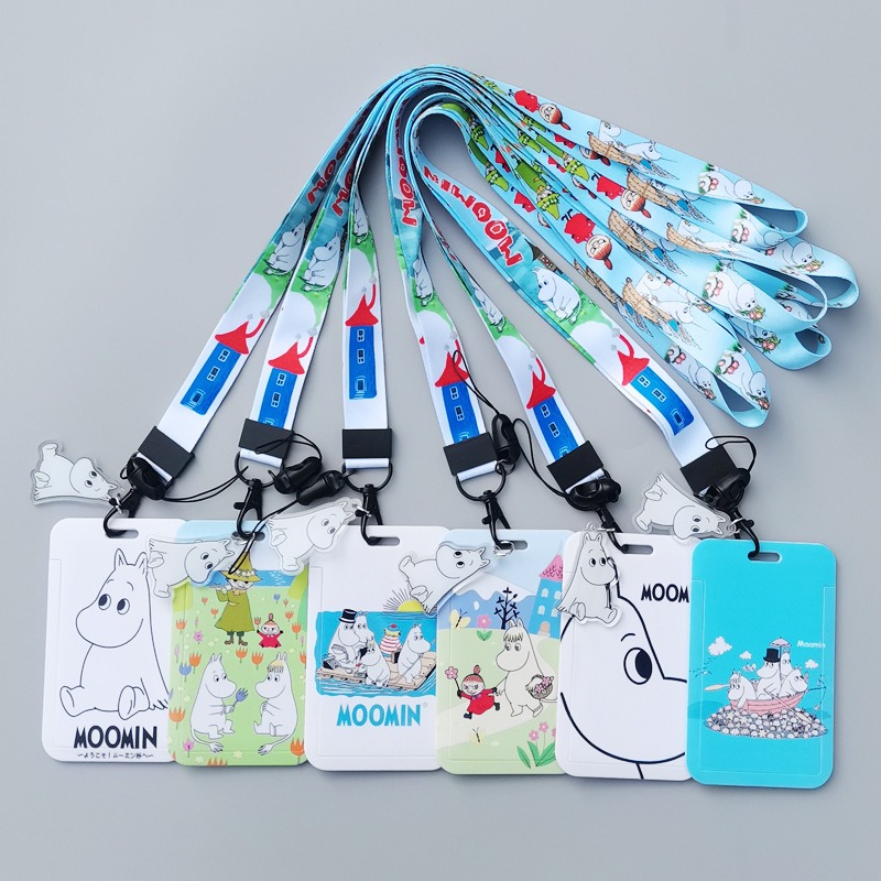Lanyard Badge Holder - Tempat Kartu Keras Kartun Moomin, Cetak