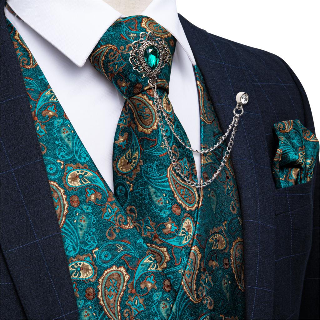 Pocket Square Set - Rompi Jas Pria Warna Hijau Teal