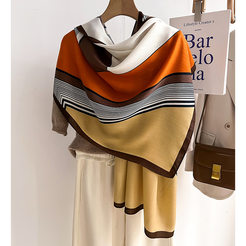 Pashmina Wrap Large - Syal merek mewah wol selendang katun