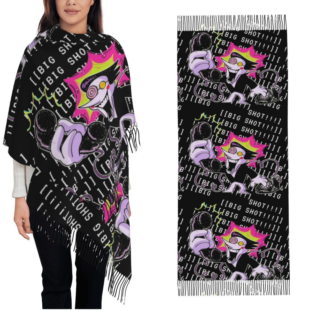 Pashmina Wrap Large - Selendang Deltarune untuk Wanita, Syal Lembut