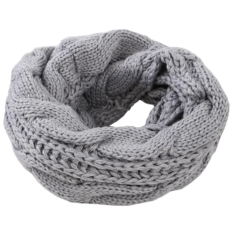 Infinity Scarf Knit - Syal rajut berusuk tebal pria wanita,