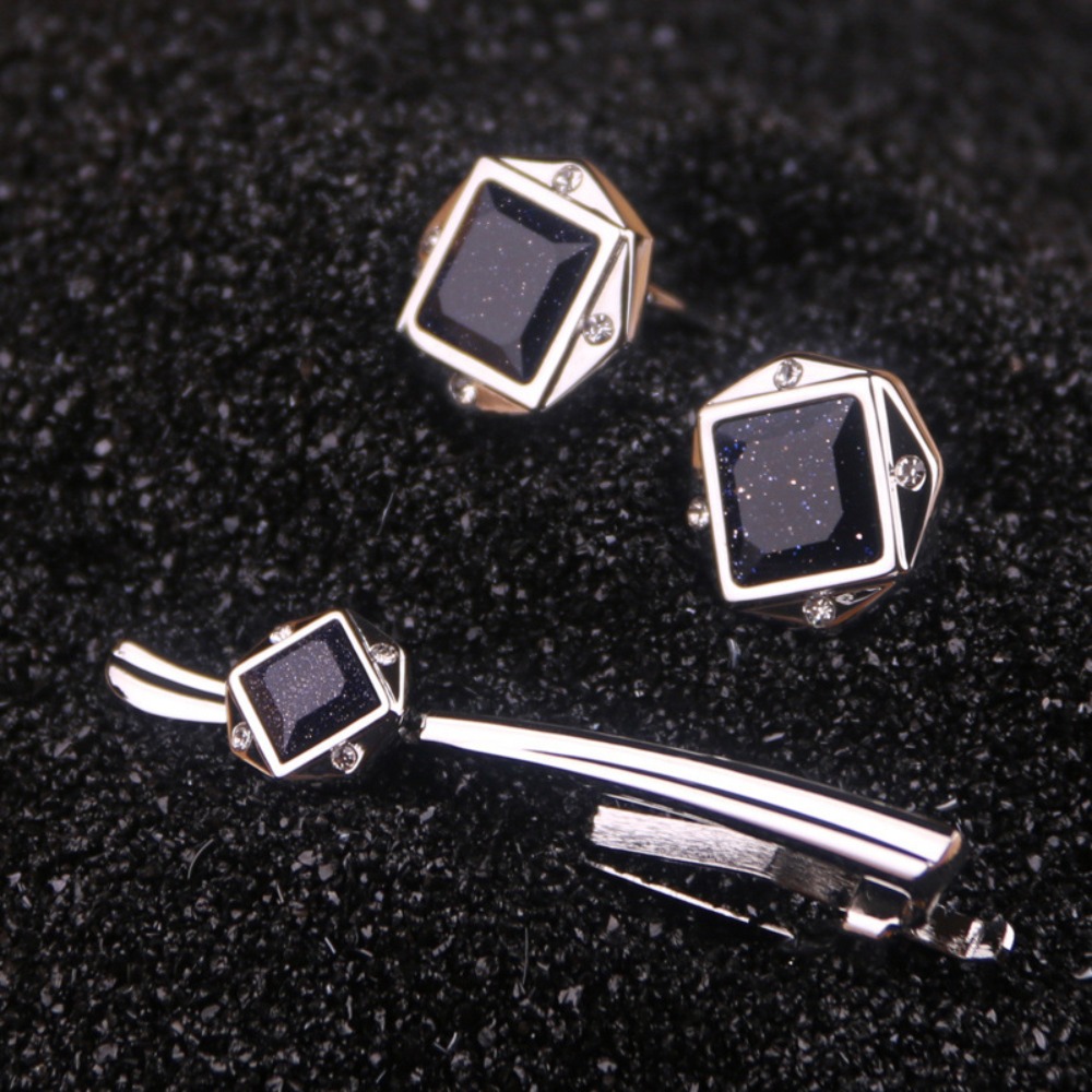 Tie Bar Set Gift - Set Klip Dasi Pria, Set Kancing