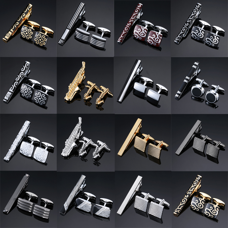 Tie Bar Set Gift - Manset Berkualitas Tinggi Klip Dasi untuk