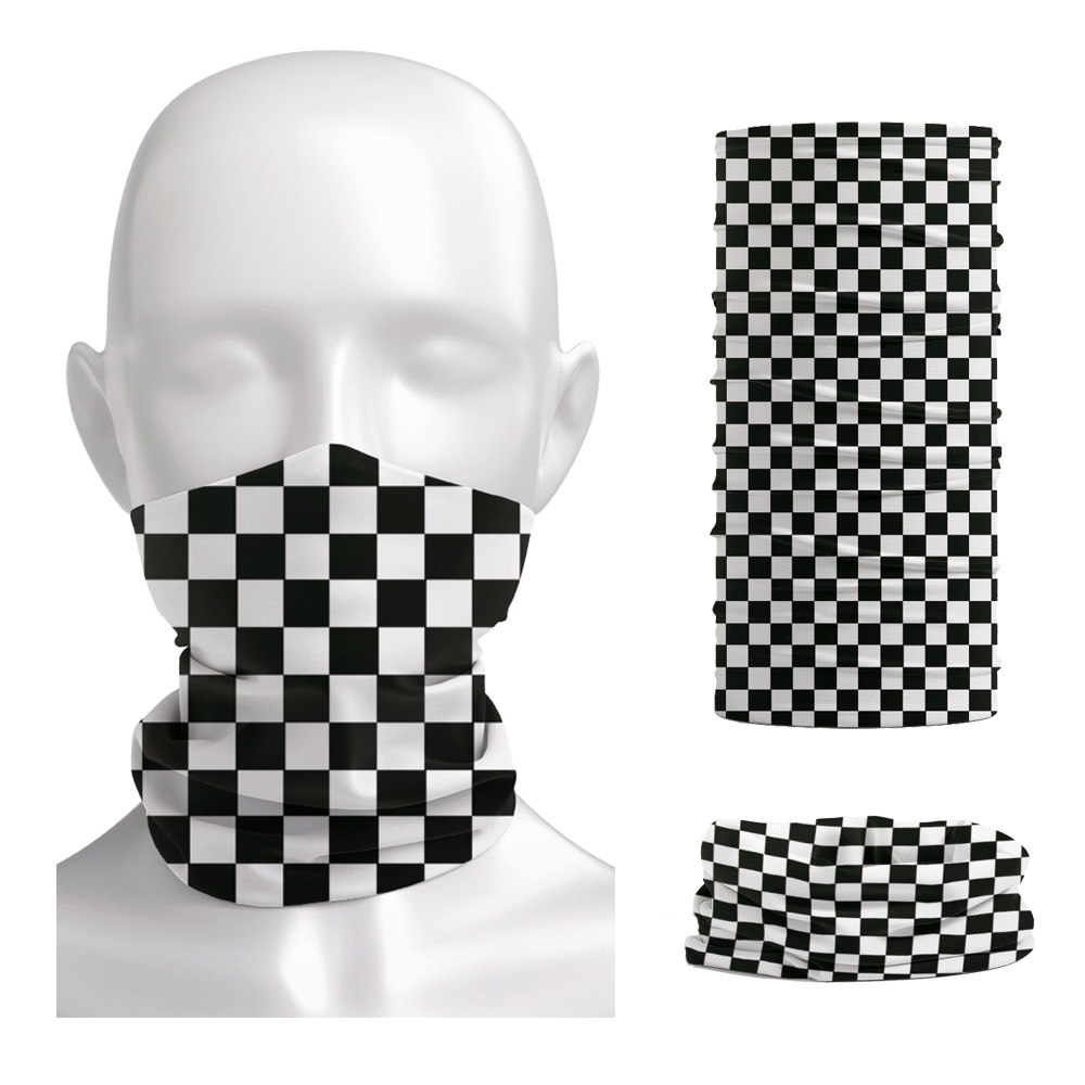 Neck Warmer Tube - Bandana motif kotak-kotak, Bandana penghangat leher,