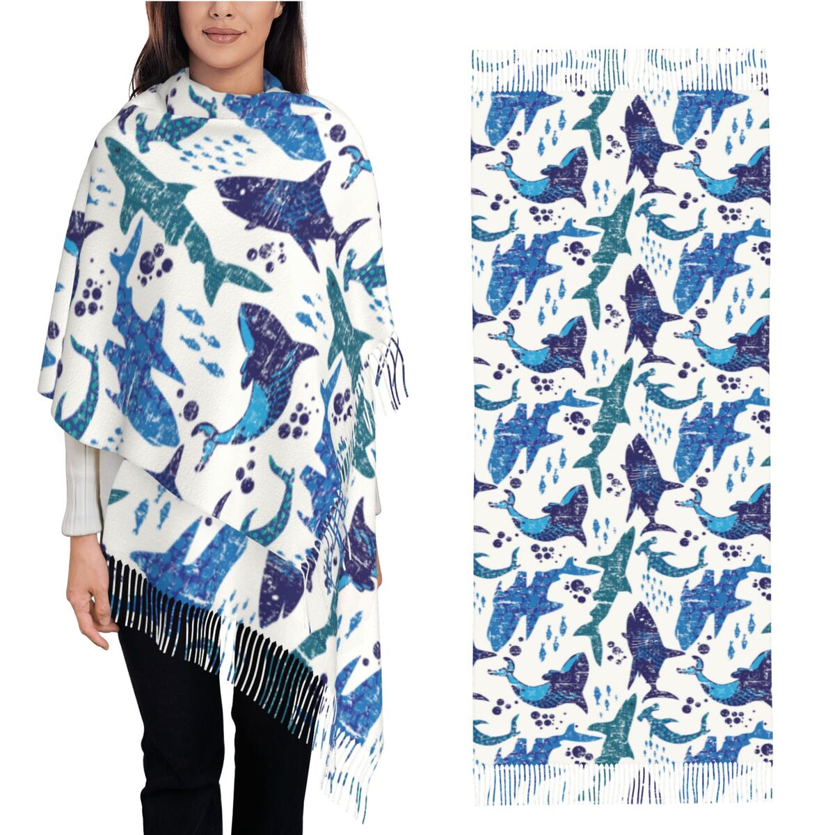 Syal Organisme Laut Dunia Bawa - Pashmina Wrap Large ulasan dan harga