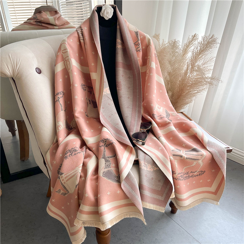 Selimut Kasmir Tebal Gambar Ku - Woven Scarf Blanket ulasan dan harga