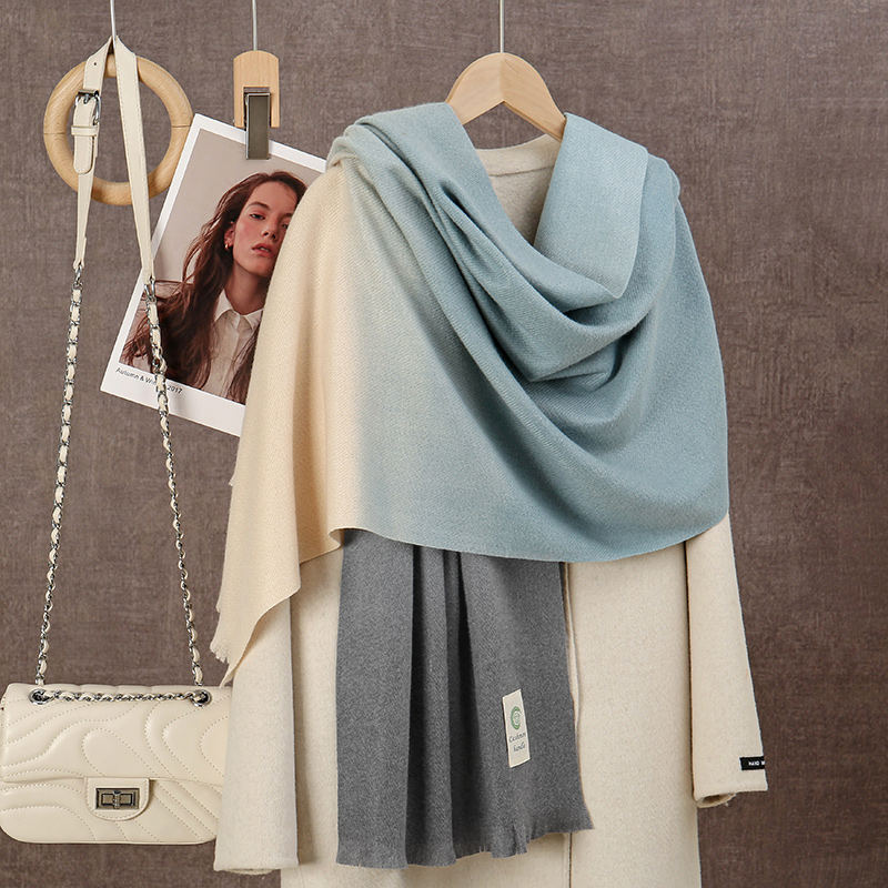 Syal kasmir gradien 2024 baru  - Woven Scarf Blanket ulasan dan harga