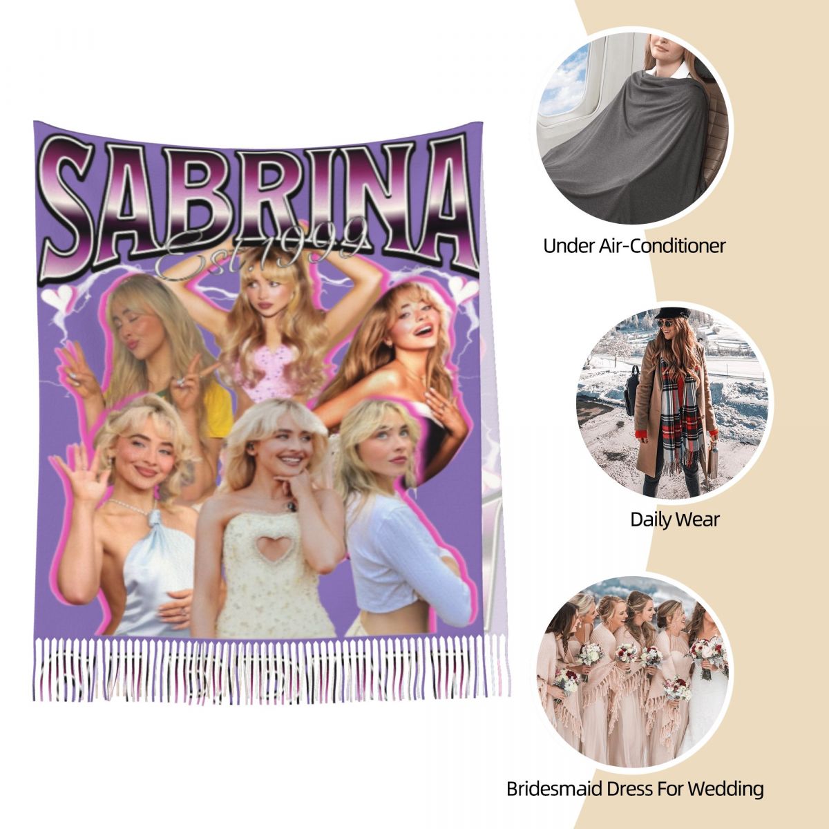 Selendang Sabrina Carpenter Er - Pashmina Wrap Large ulasan dan harga