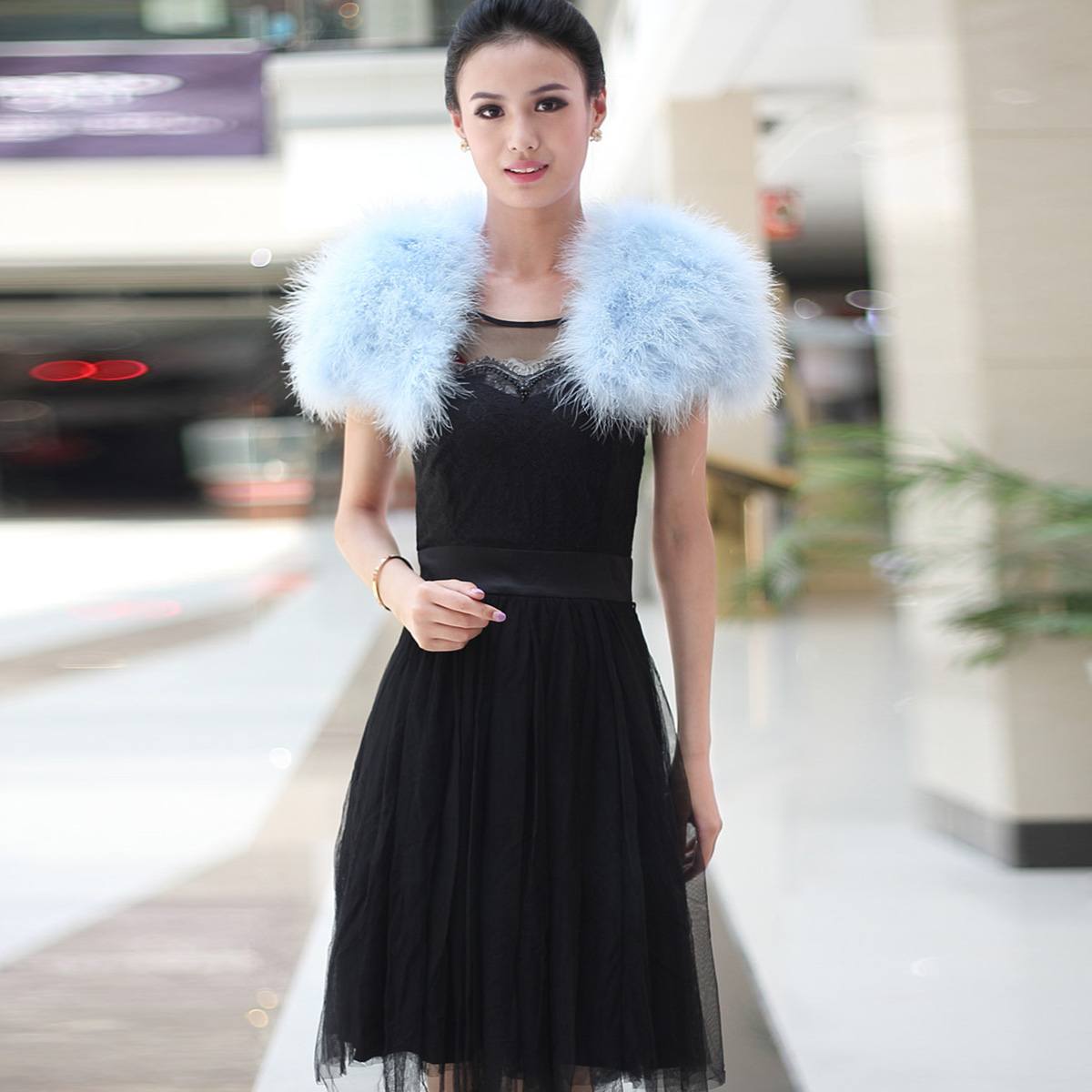 Selendang Bulu Burung Unta Wan - Stole Wedding Shawl ulasan dan harga