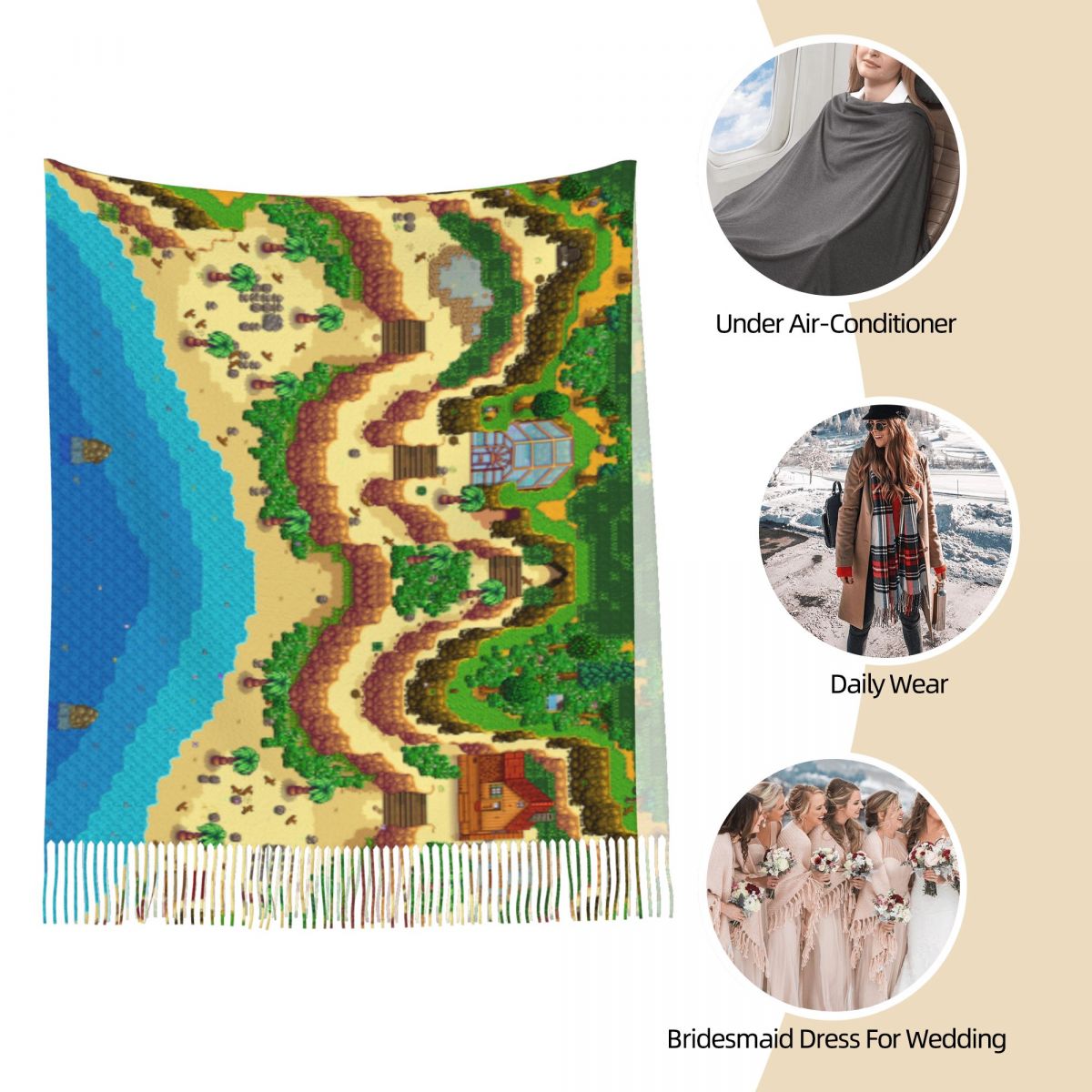 Syal Peta Stardew Valley untuk - Pashmina Wrap Large ulasan dan harga