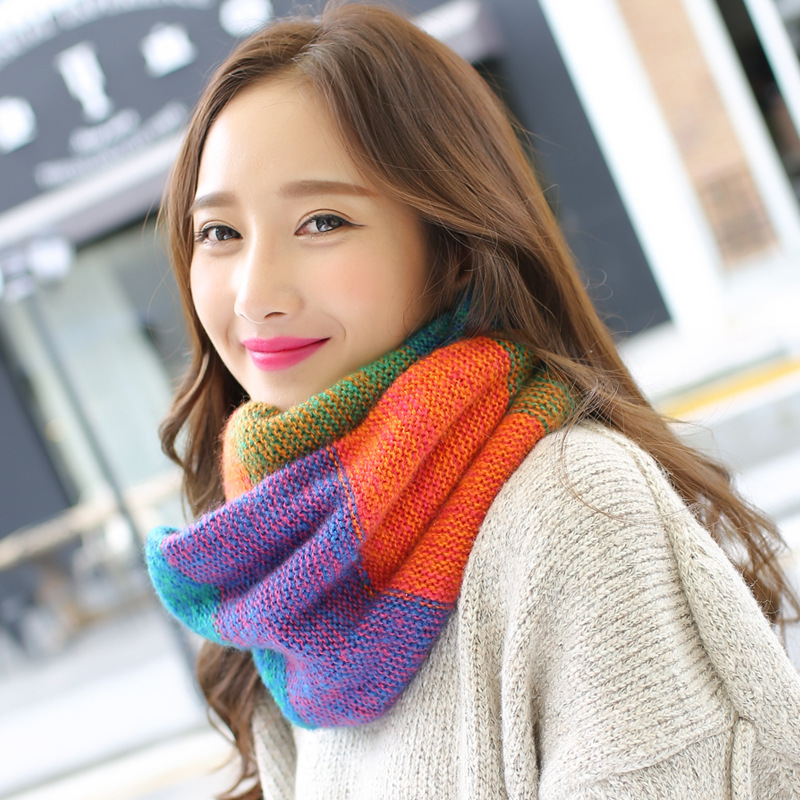 Pelangi rajutan syal tak terba - Infinity Scarf Knit ulasan dan harga