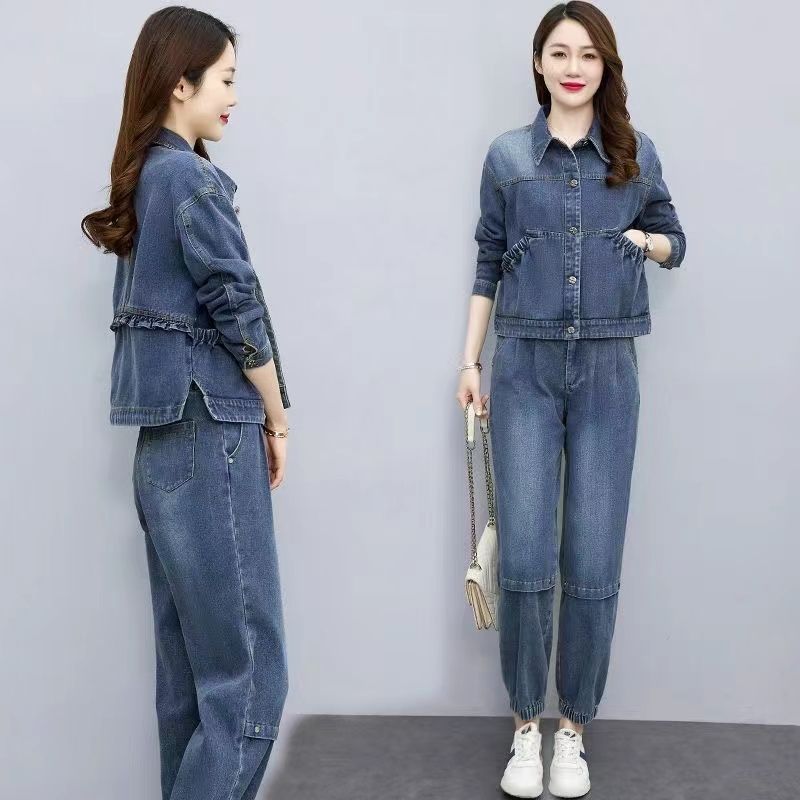Set pakaian Denim wanita, mant - Pocket Square Set ulasan dan harga