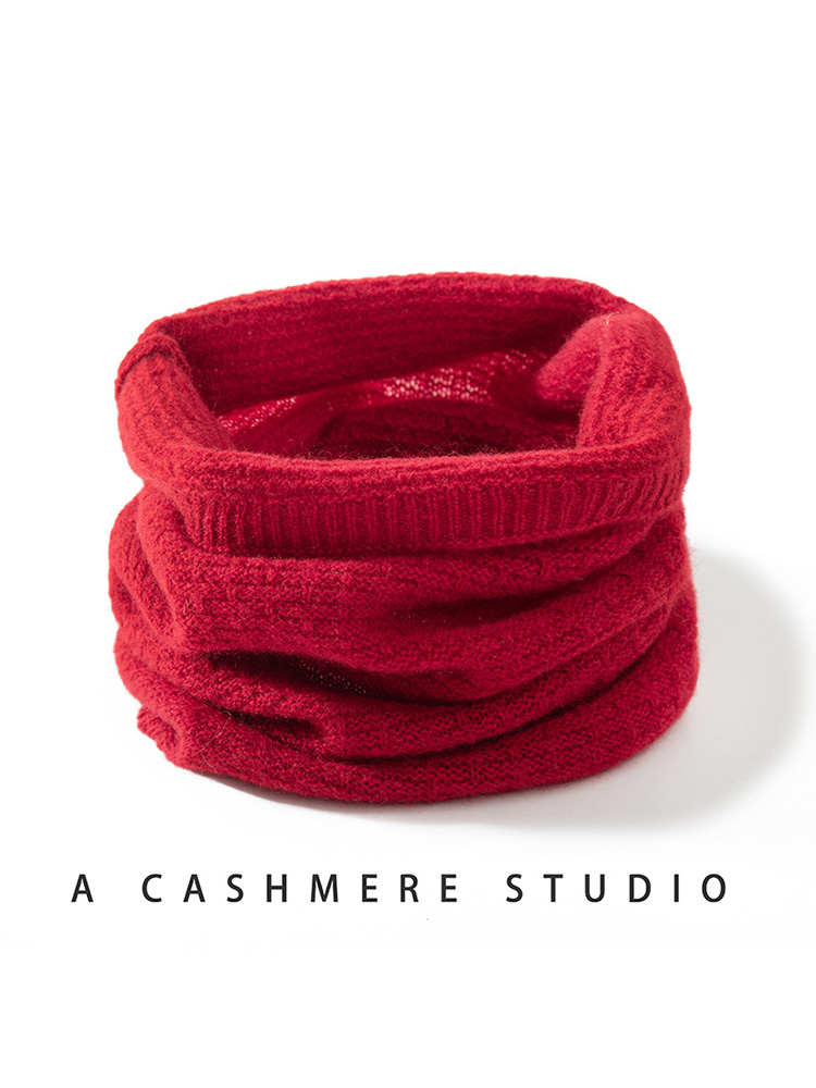 100% Kasmir Murni Rajutan Waff - Infinity Scarf Knit ulasan dan harga