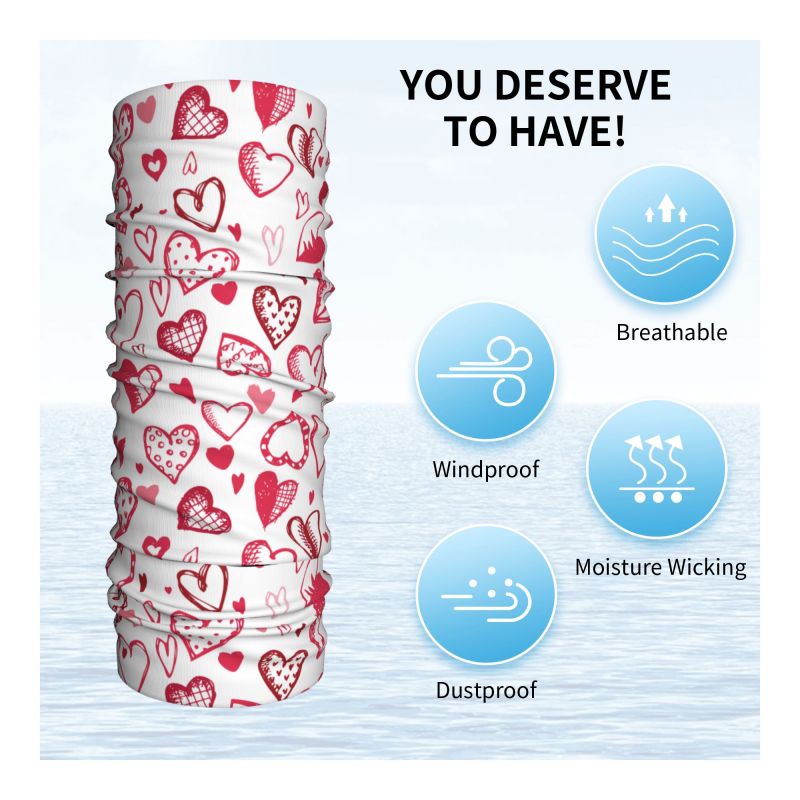 Bandana Hati Cinta Merah Muda  - Neck Warmer Tube ulasan dan harga