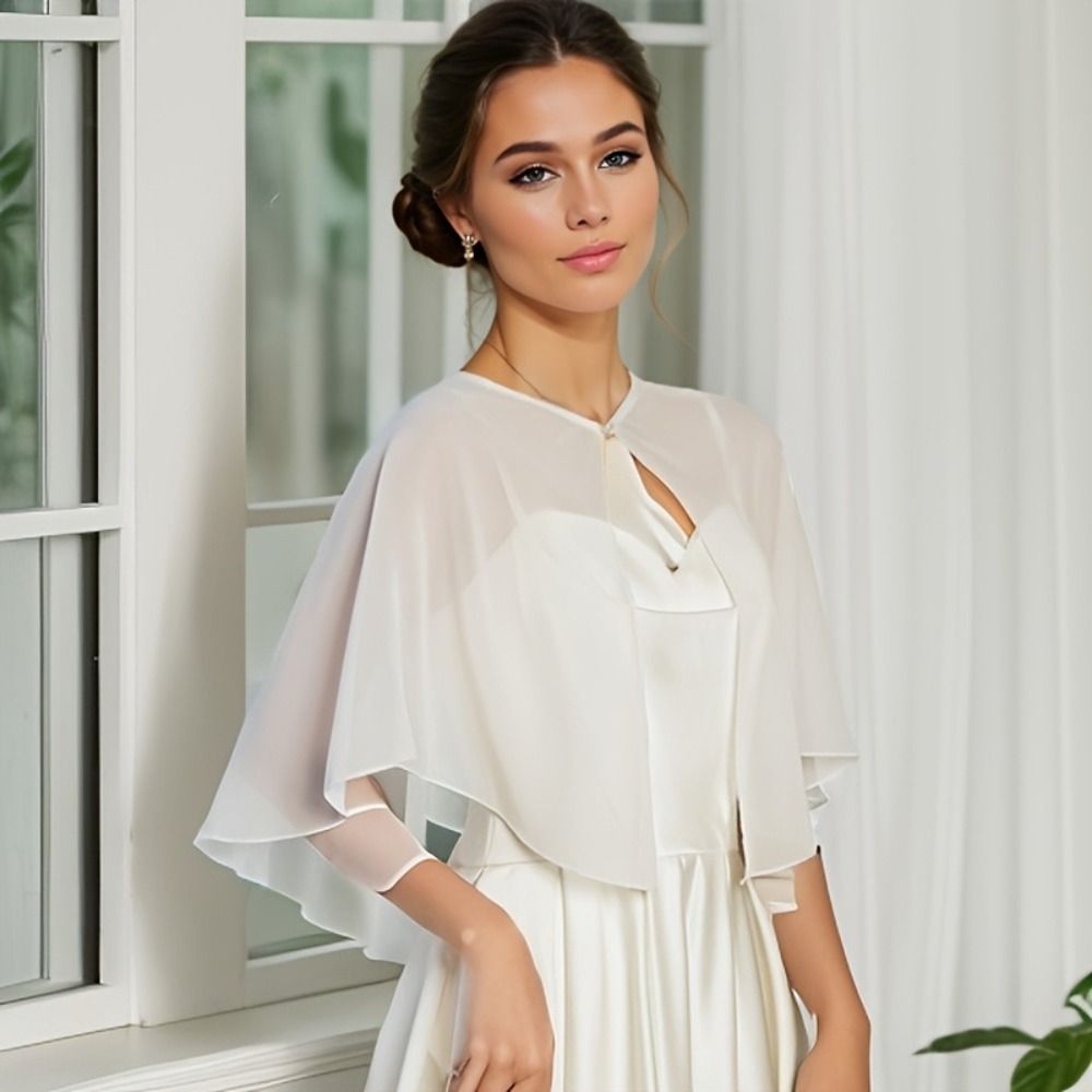 Capelet Chiffon Vintage Desain - Stole Wedding Shawl ulasan dan harga