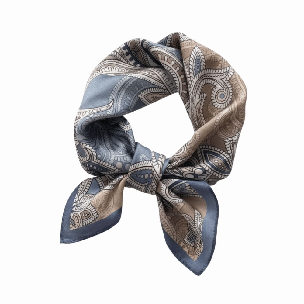 Bahan Sutra Syal Persegi Motif - Face Scarf Mask ulasan dan harga