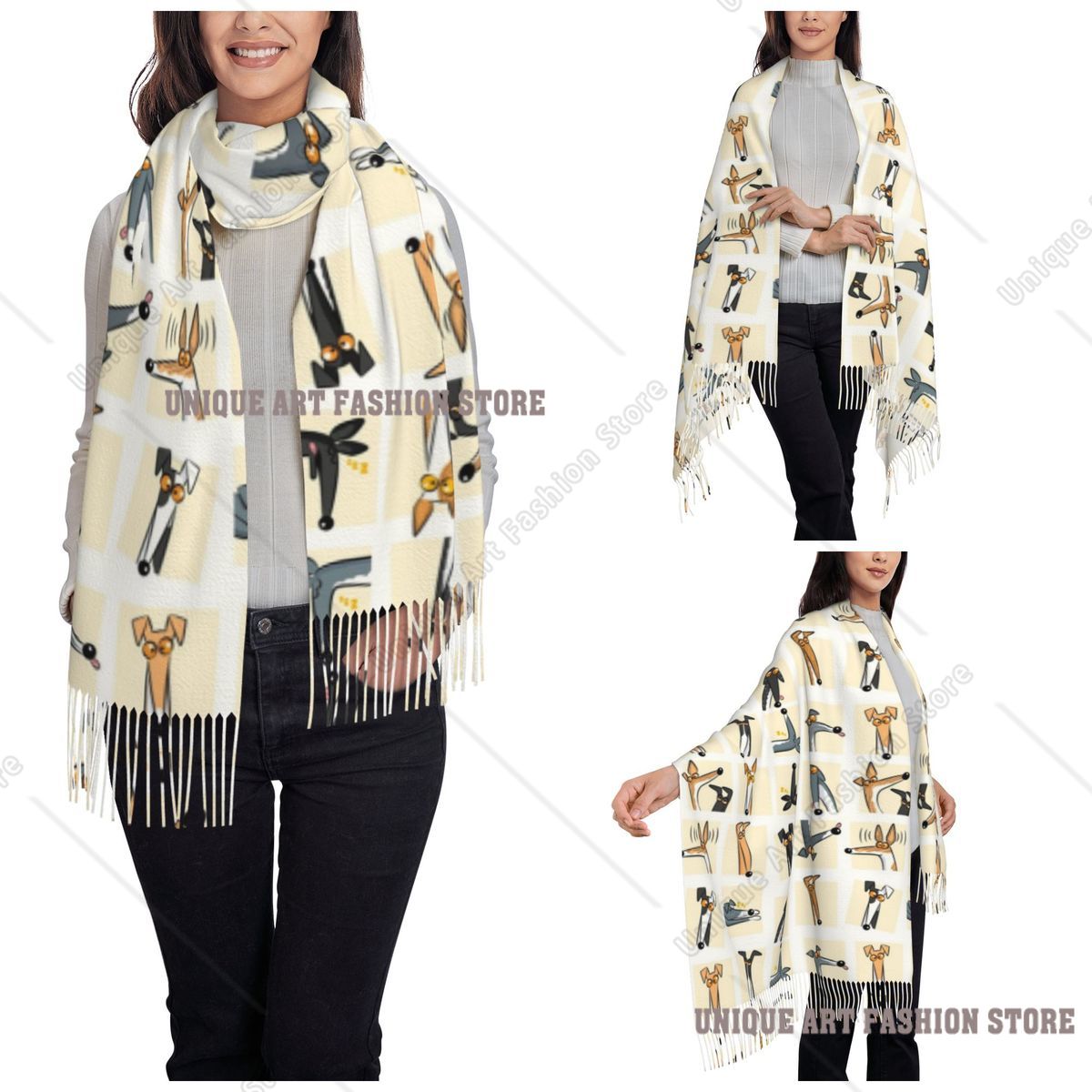 Selendang Wanita Motif Rumbai  - Pashmina Wrap Large ulasan dan harga