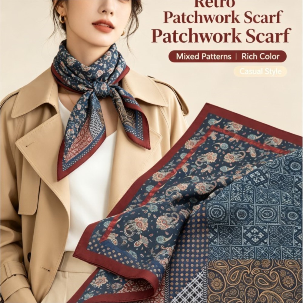 Syal Persegi Retro Paisley 70c - Bandana Cotton ulasan dan harga