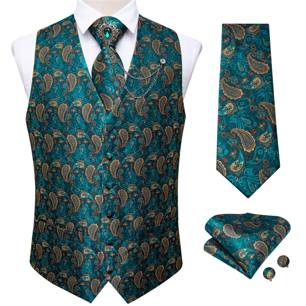 Rompi Jas Pria Warna Hijau Tea - Pocket Square Set ulasan dan harga