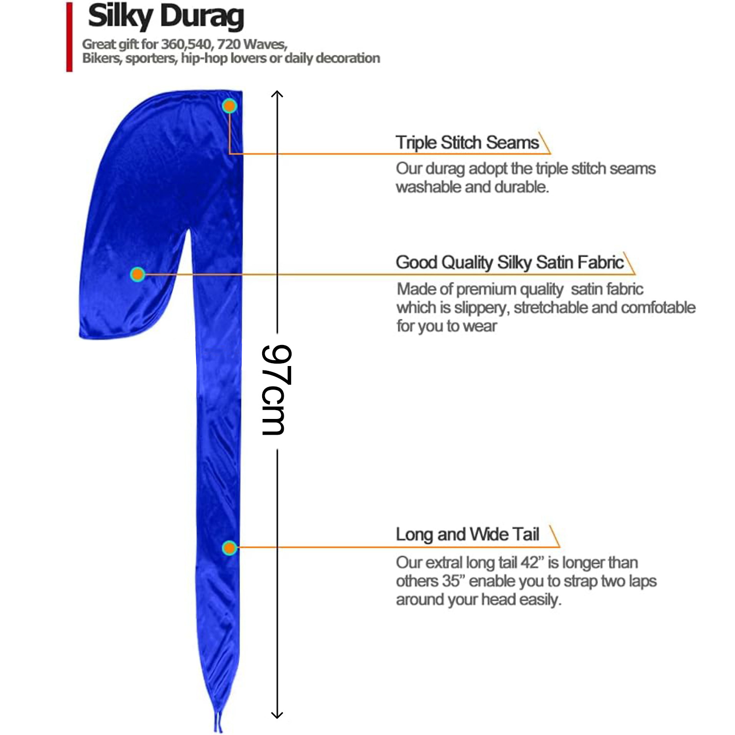 Durag Satin Pria Bahan Bernapa - Bandana Doo Rag ulasan dan harga
