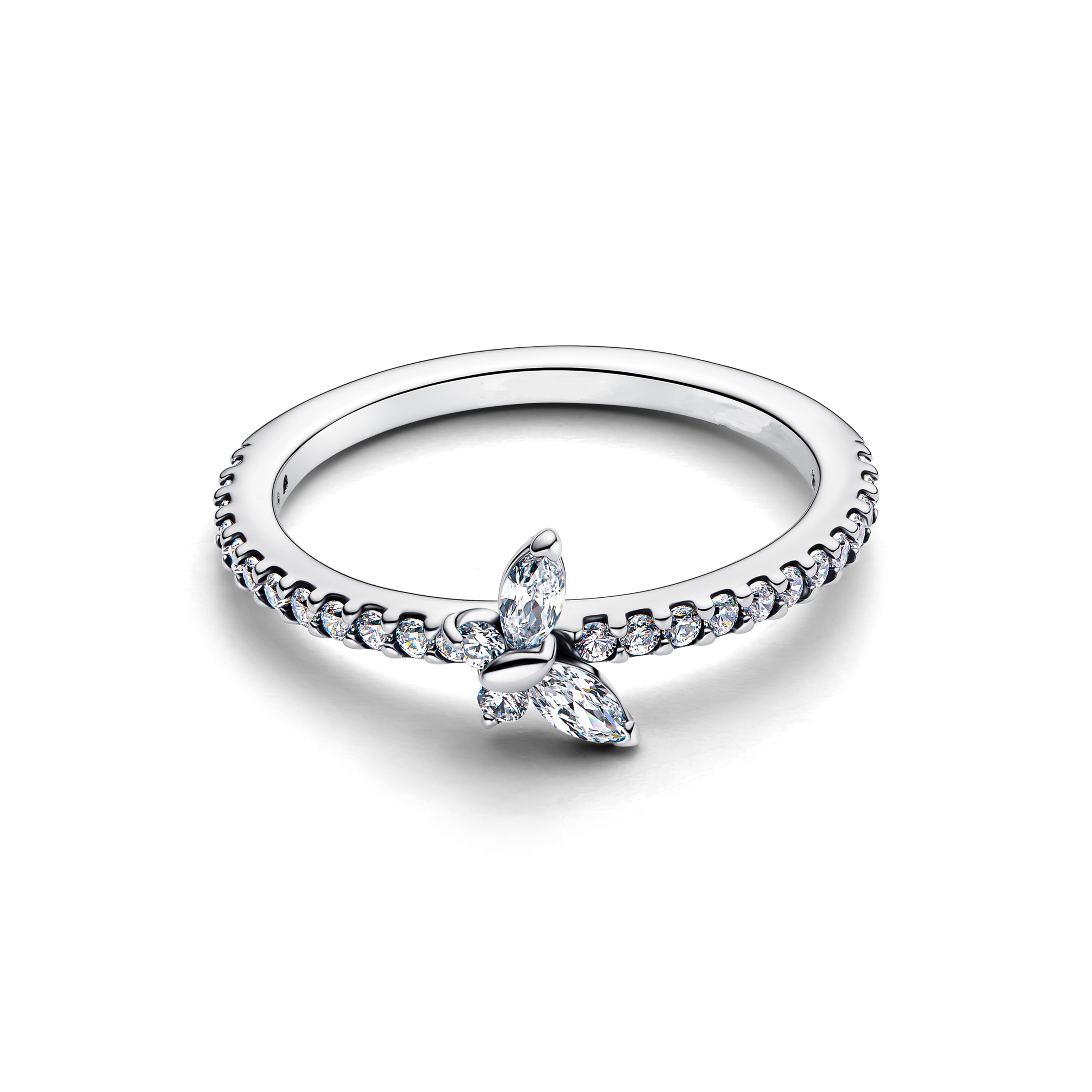 Cincin Pesona Kupu-Kupu Bunga  - Tie Clip Silver ulasan dan harga