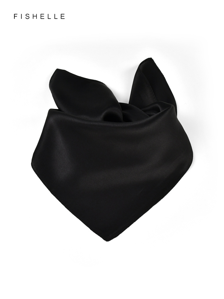 Syal Sutra Murni Hitam Warna P - Scarf Silk Square ulasan dan harga