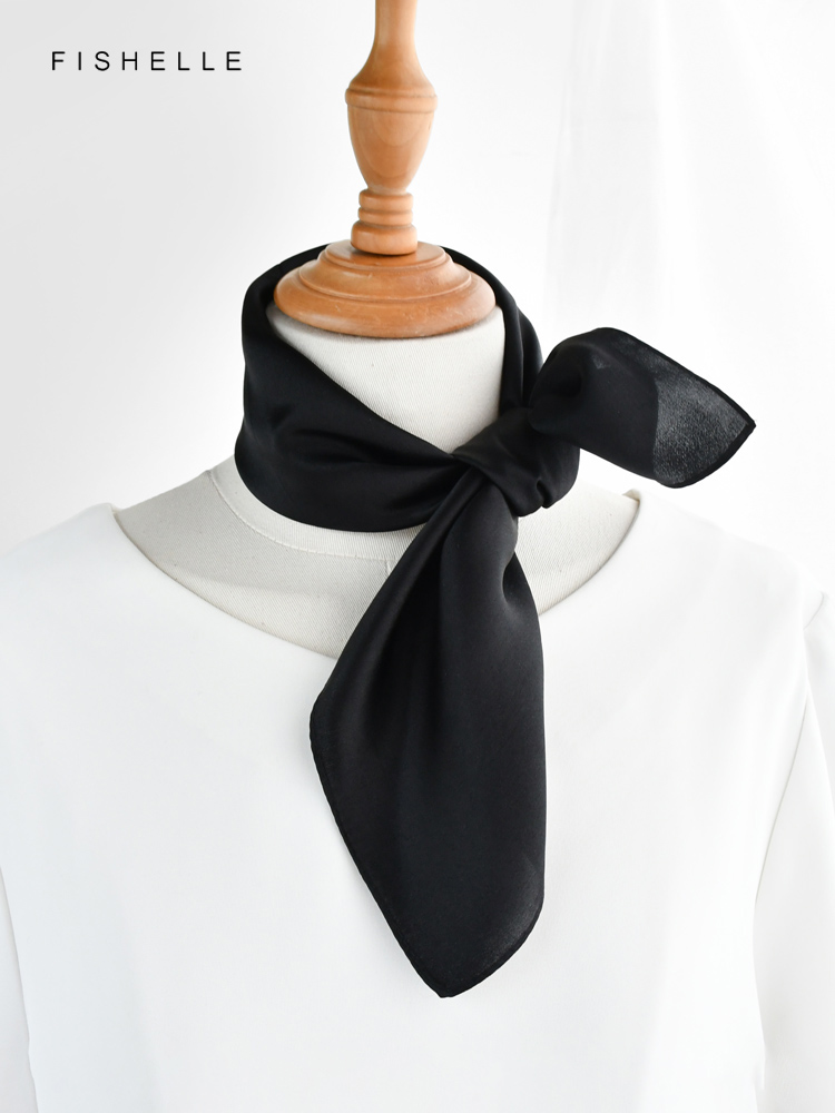 Syal Sutra Murni Hitam Warna P - Scarf Silk Square ulasan dan harga