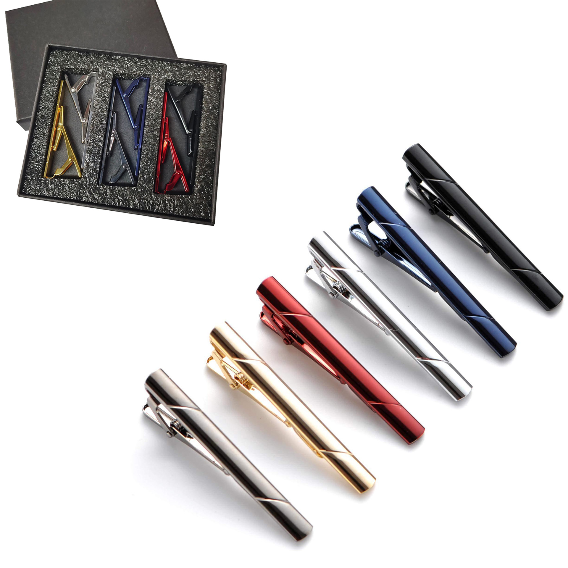 Penjepit Dasi Logam 1/4/6 Pcs  - Tie Bar Set Gift ulasan dan harga