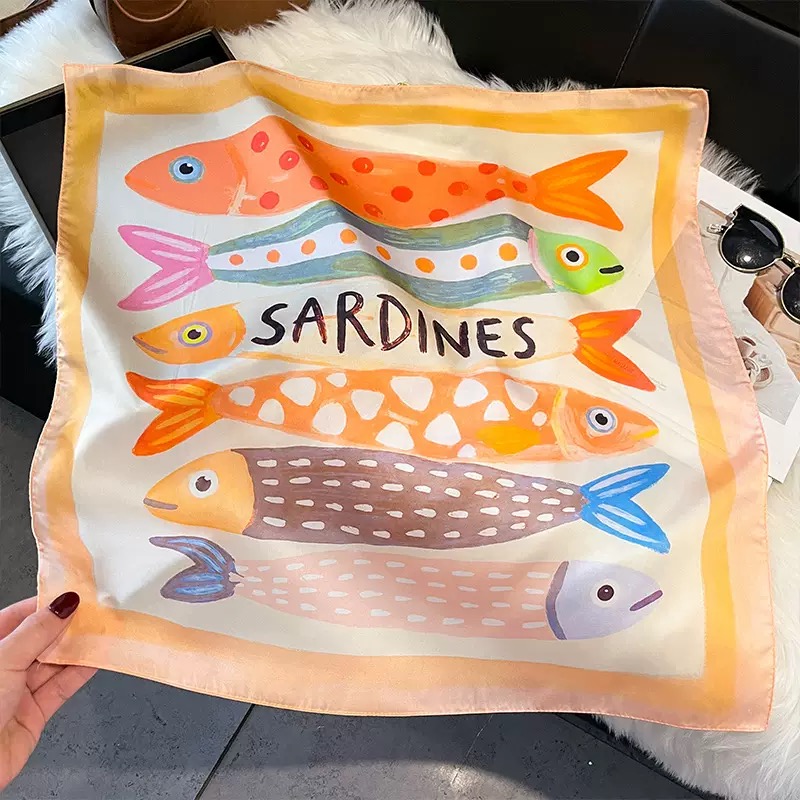 Syal Kepala Sutra Motif Ikan P - Face Scarf Mask ulasan dan harga