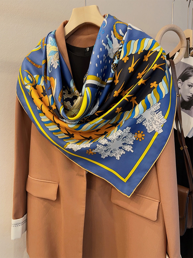 Syal besar sutra murbei 135CM  - Face Scarf Mask ulasan dan harga