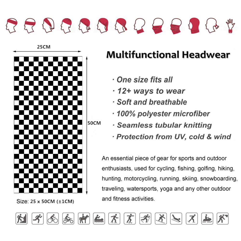 Bandana motif kotak-kotak, Ban - Neck Warmer Tube ulasan dan harga